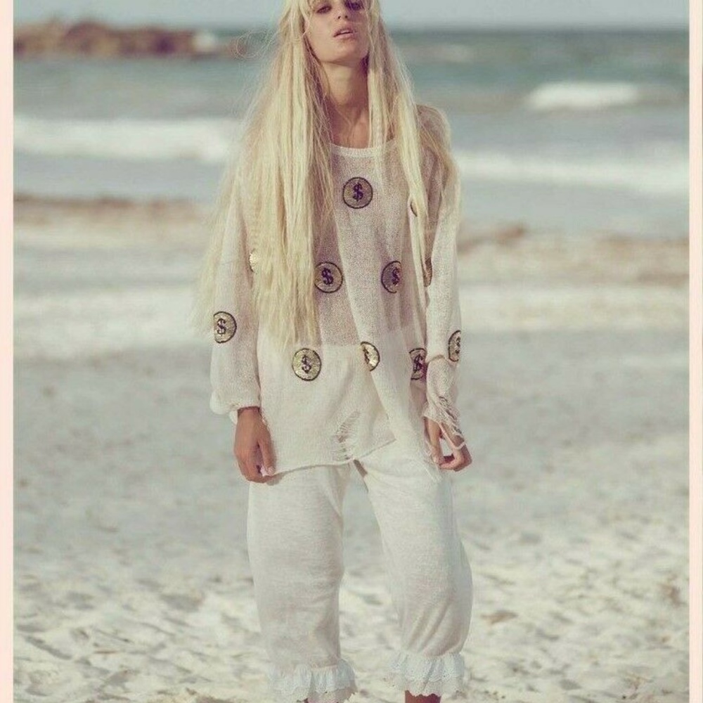 Wildfox White Label Gold Coins Lennon Sweater, XS